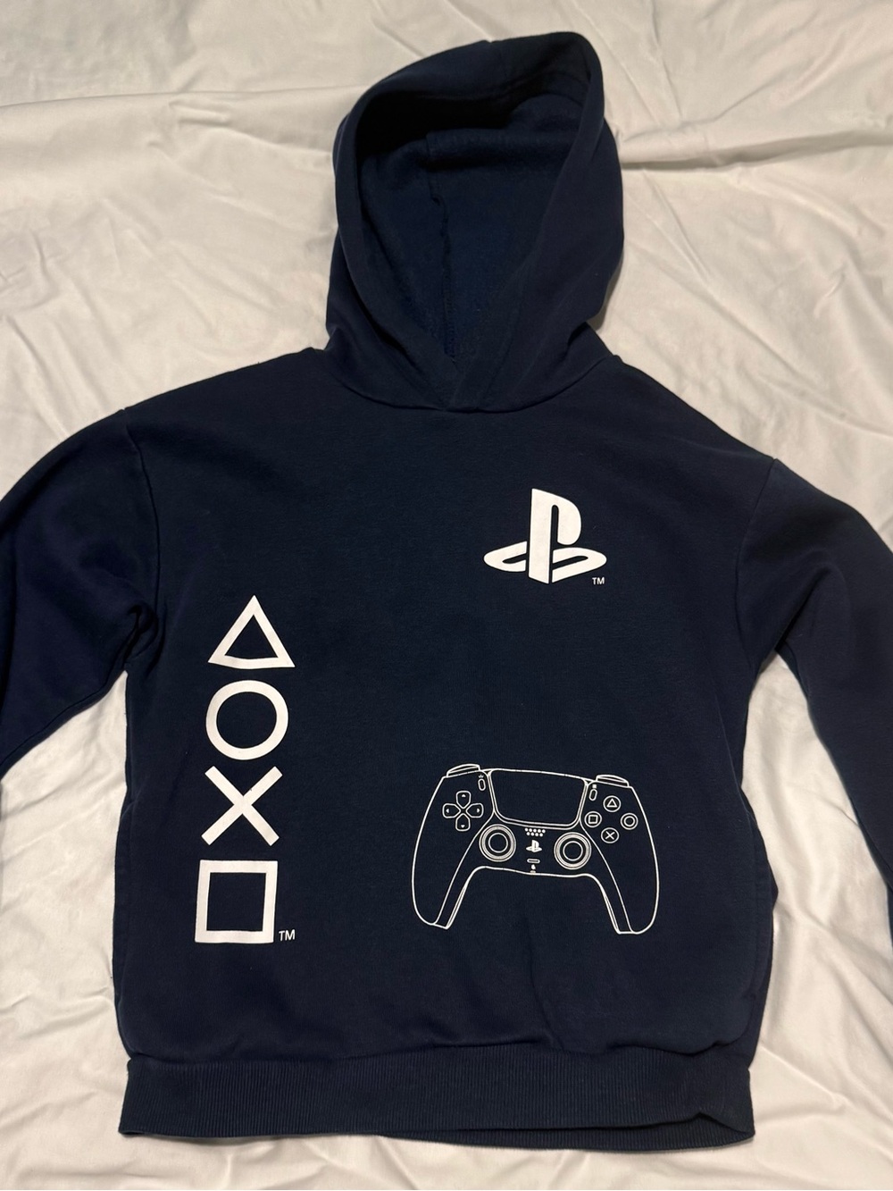 Sony Navy Blue Hoodie with White PlayStation Graphics